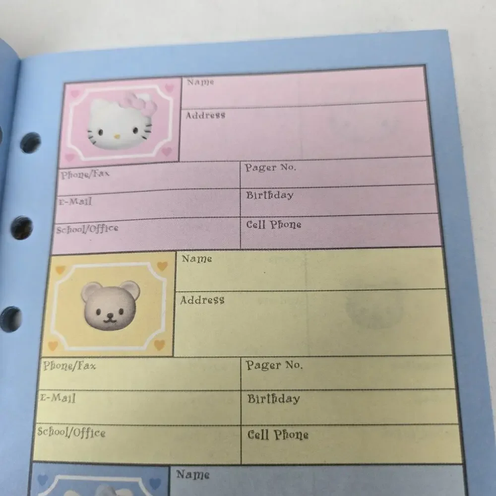 Vintage Hello Kitty Sanrio 90s Address Book Planner Pastel 1999 Kawaii UNUSED
